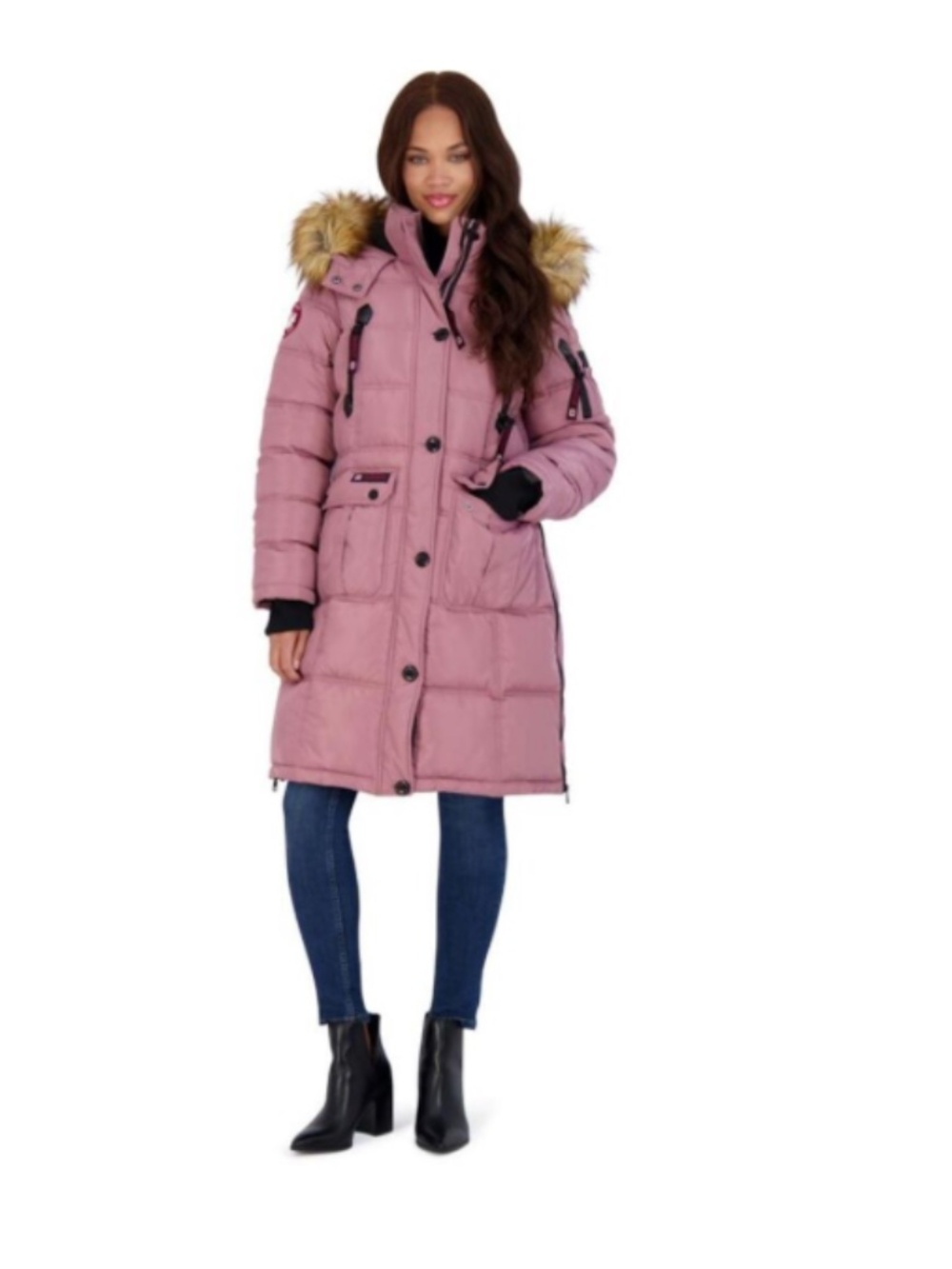 CANADA WEATHER GEAR Women's Heavyweight Long Puffer Jacket Rose SZ M NWT